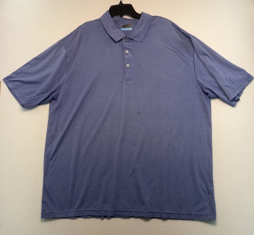 Men’s Blue /purple PGA Tour Polo Style 3XT Short Sleeve Casual Shirt Embroidered